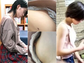 図書館で知的な美女の乳首を上から眺める至福のとき。。。