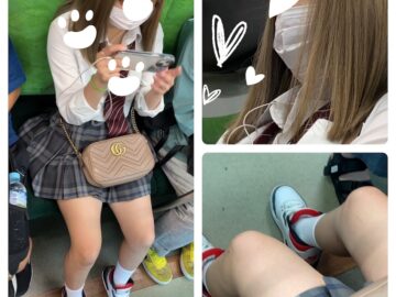 JK風制服美女のエロ過ぎる真上からの生脚美脚411