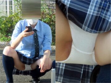 黒P履いてるつもりが実は生PだったJK おじさんの熱視線の被害にあう4K