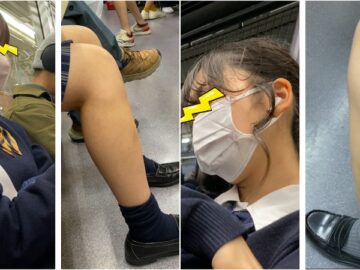 ３名のJK風制服美女のエロ過ぎる接近ミニスカ生脚435