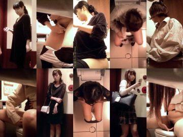 女子トイレ紀行 No.10 ミニスカ娘が超！大股開きでマ○コお手入れ/全員外撮り4名収録！