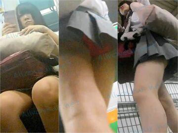 【顔モザイク無】FHD_駅構内で見つけた派手派手JK！見た目通りの赤PパンチラをGET！ 探検隊 – えちすぎる女の子