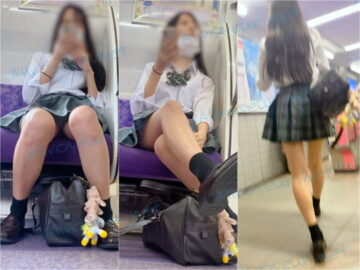 最寄り駅のJKを盗撮#5　～対面から隠し撮り～