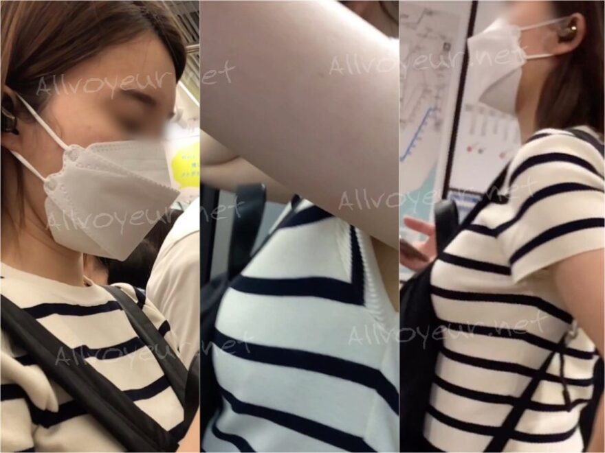 （再販）【横からの眺め71】前掛けリュックで強調されたＦカップの巨乳！