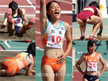 0565_06 2019年全国都道府県別大会 女子A走幅跳６　あずき色ユニフォーム選手