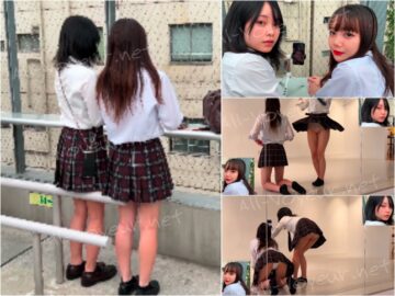 渋谷某パークで見つけた超かわいい二人組を鏡張りのスタジオで踊ってもらい反射のスカートの中を写撃