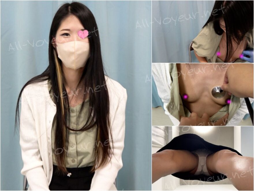 黒髪ロング美女にセクハラ検診♡ワクチン接種で美乳を揉みしだき♡【パンチラ／病院】