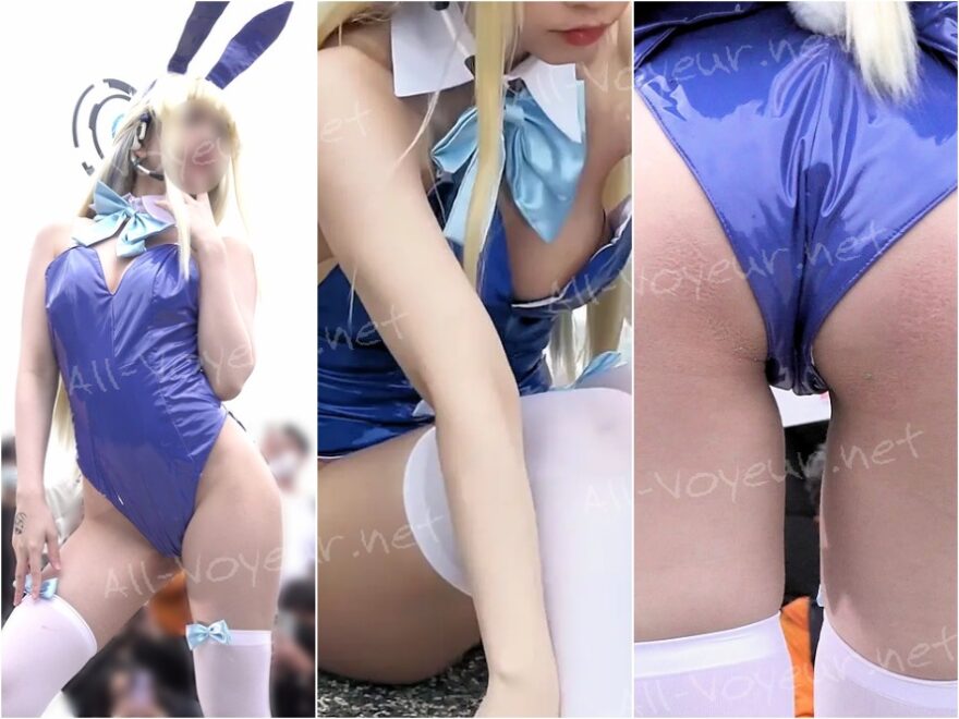 前も後ろも食い込みハイレグ！エロすぎコスプレイヤー (飛●馬トキ バニーガールver編)