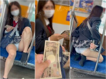 JK盗撮日記183　超久しぶりの激カワ美脚モデルJKが再登場！！元祖超美脚美人JKを電車内で盗撮【※完全主観25分超撮影】