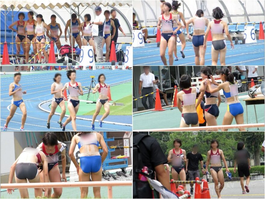 【動画（FHD1080pシリーズ）】No.A016 某地方陸上競技選手権 100m　有名選手3名が仲良くふざけあって・・・