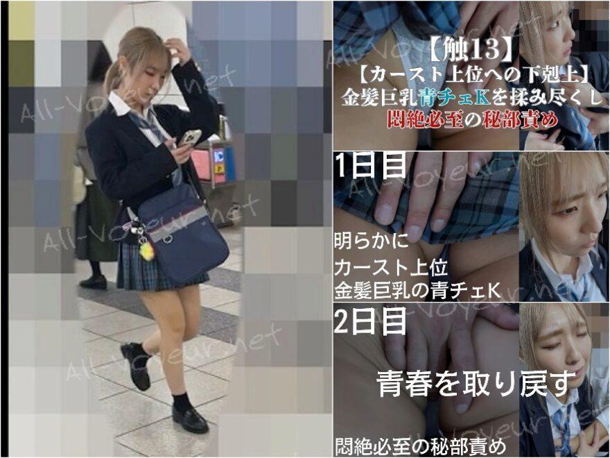 【触13】【カースト上位への下剋上】金髪巨乳ギャル青チェKを揉み尽くし悶絶必至の秘部責め