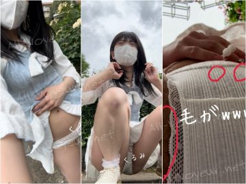 ハミ毛しちゃってるｗｗｗバラ園に行ってパンチラ撮ってきました♡