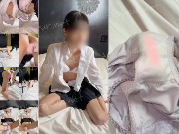 【下着買取】細いし美肌だし清楚すぎな「ちなみ」ちゃん、クリバイブと手マンで喘いでその濡れをパンティに吸わせる