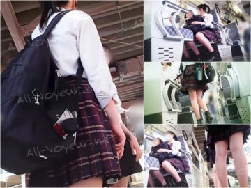 下校中のポニテ制服JKをじっくり眺める動画