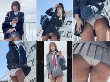 校舎屋上 神風ラッキースケベ パンチラ隠し撮り JK4人分