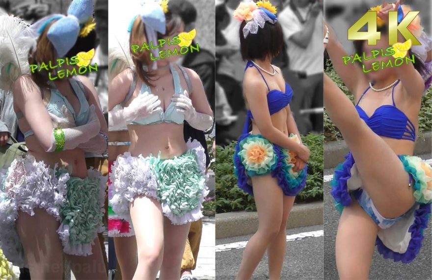 【４K】気になる青サンバっ娘＆おぱいじられムギュ