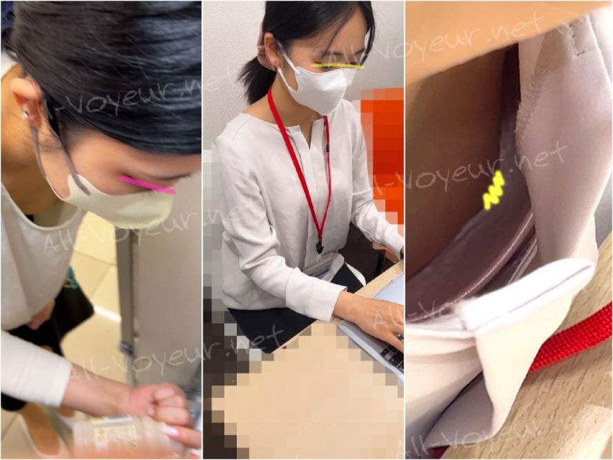 【同僚OLの乳首/胸ちら#42】2名分/エリート女子の会議中の胸チラ/派遣事務の買い出し胸チラ