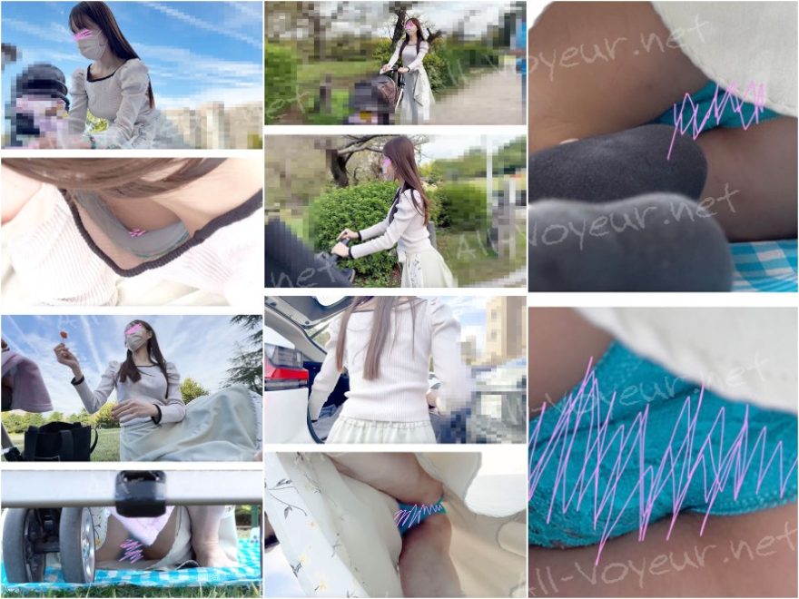 【超お金持ちのお嬢様ママ】【青空に映る鮮やかブルーパンティ】