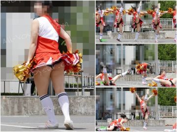 祭りだチア vol.110 【4K】 V字開脚 これは見逃せない、ほぼ180度の開脚！そして下から白ブラも！ Kチアダンス