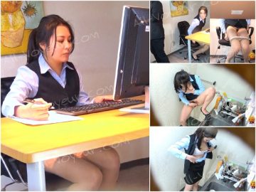 隠撮 社内隙あらば自慰OL スカートの下はノーパンで過ごす働くお姉さん パート4
