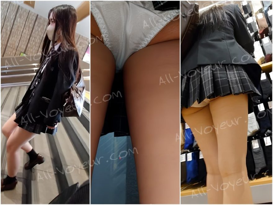 超ミニJK追跡＊歩くだけでPチラしてるのエスカでも突っ込み