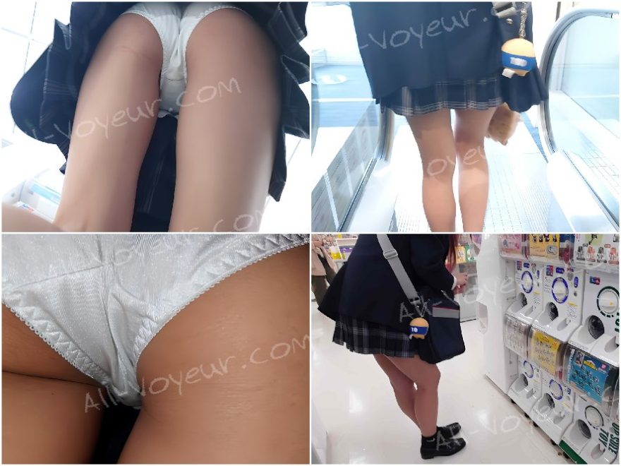 本屋でゲーセンでP撮りまくり＊ミニスカJK追跡で白Pゲット