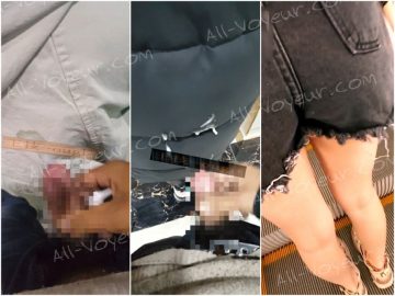 【バレあり❤】JK６人分❤　生足エロい子たちに生ぶっかけ❤