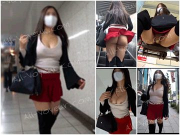 ★顔出し★【着衣：フレアスカート・ニーハイ】実はめっちゃ巨乳なのでわ！？生粋のケツ好きが乳の奥深さに目覚めた時w