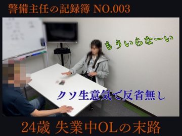 警備主任の記録動画ファイル No.003【24歳失業中OLの末路】クソ生意気で反省無し　お仕置き確定案件！
