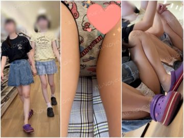 【危険！】女子2人のゆるゆるスカートの中身を拝見・・・プリケツすぎる！