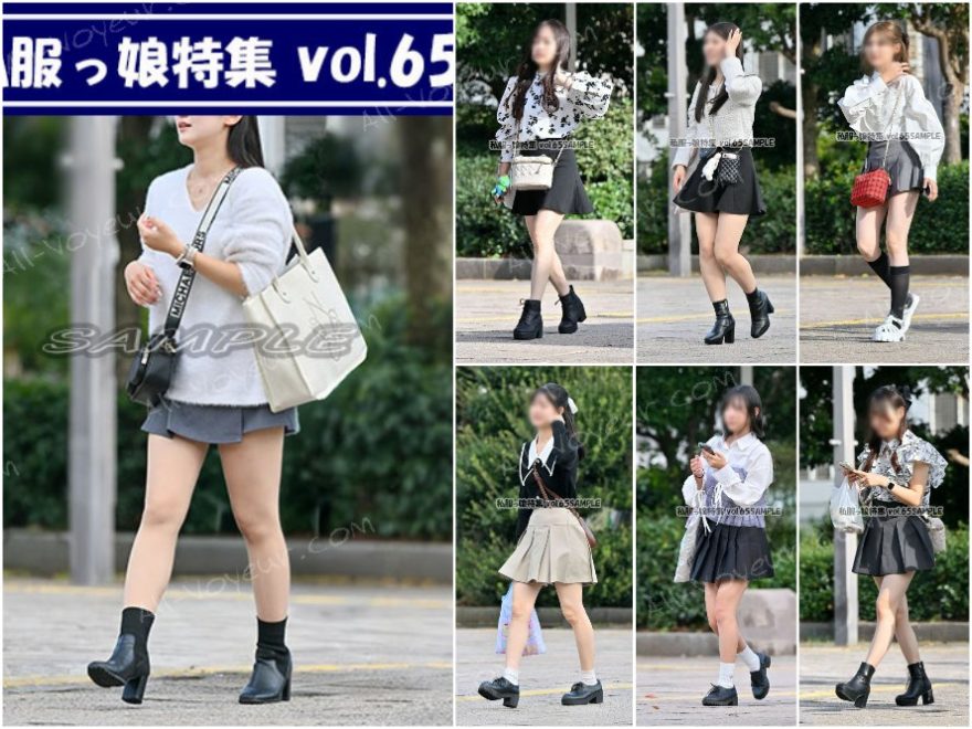 私服っ娘特集 vol.65：白のシャギーニットにグレーのミニスカを合わせた上品で可愛いモデルさん他、多数収録！