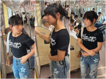 【推定A~Bカップ6】へそ出し小柄女子のちっぱいの膨らみ観察！